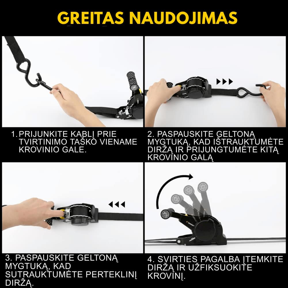 Automatiškai susitraukiantys transportavimo diržai 2 vnt. Automatiškai susitraukiantys transportavimo diržai 2 vnt.